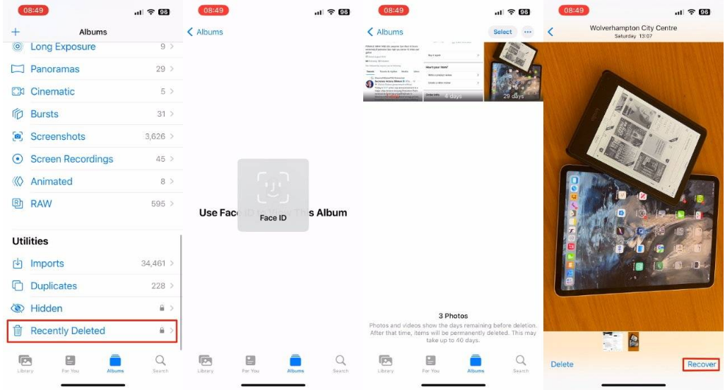 马尾苹果14维修分享 iPhone14 上恢复已删除的照片 