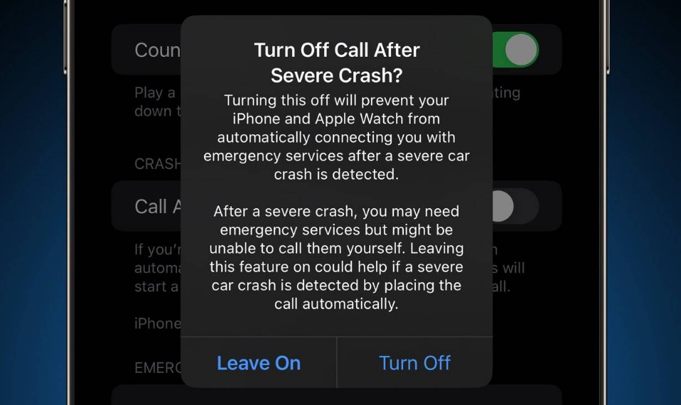 马尾苹果14维修分享 iPhone 14 和 Apple Watch 上关闭崩溃检测 